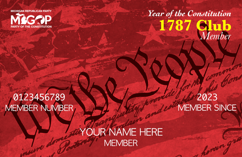 1787 club membership card - front