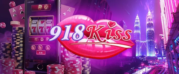 918kiss logo banner with slot machine background 