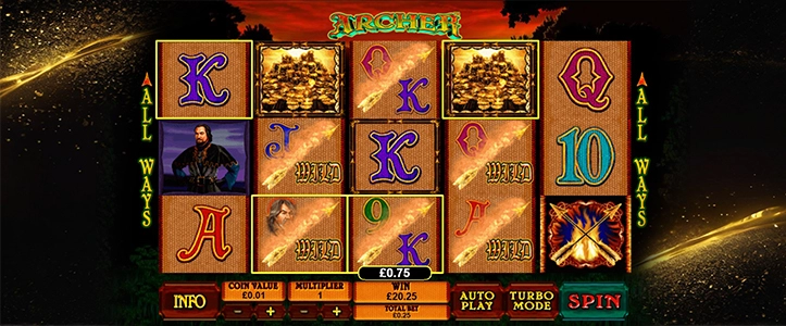 archer slot game bonus features 