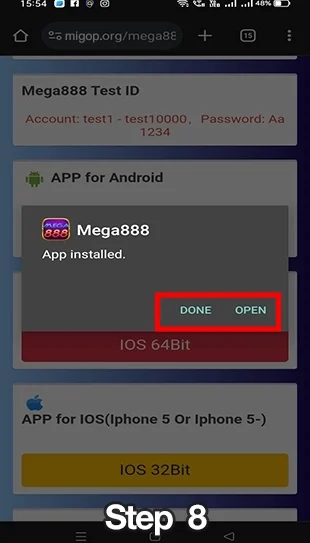 mega888 installation guide step 8